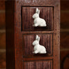 Set of Six Ceramic White Rabbit Knobs