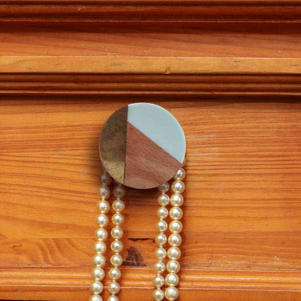 Set of Six Round Adington Knob Light Blue