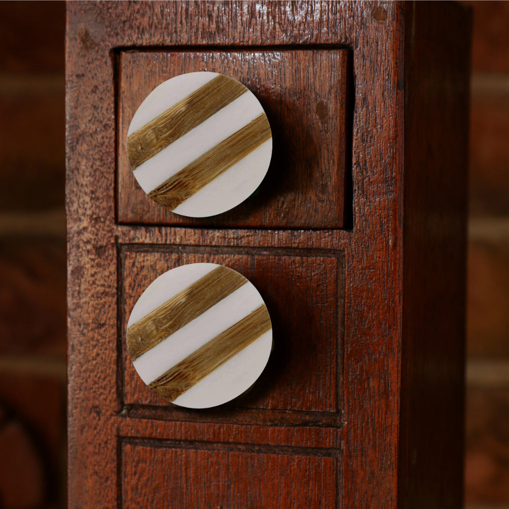 Set of Six Striped Bone Round Knob Multipack Trinca Ferro