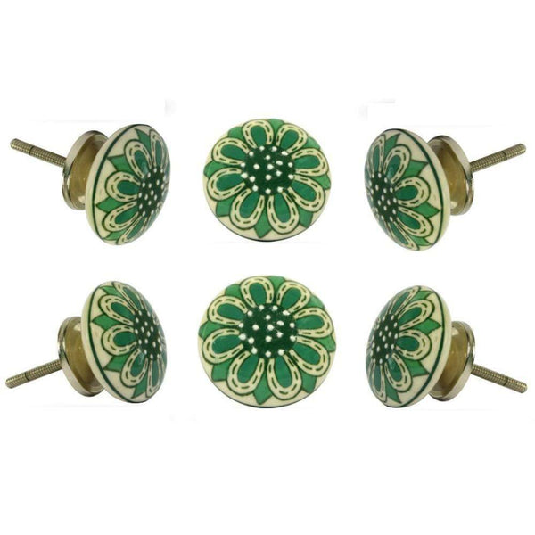 Set of Six Ceramic Herne Knobs