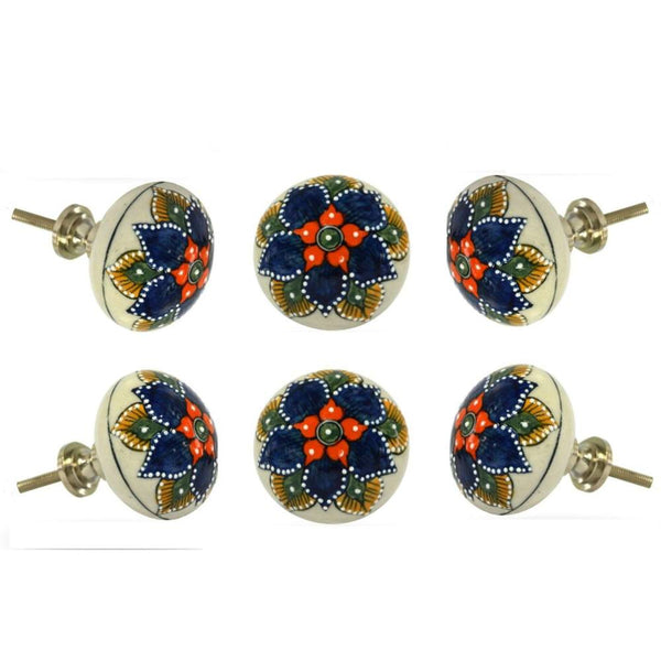 Set of 6 Ceramic Daroca Knobs
