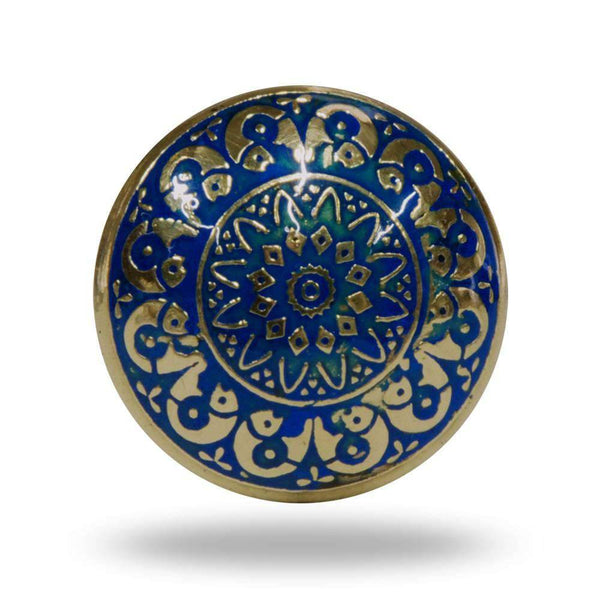 Set of Six French Etch Metal Knobs