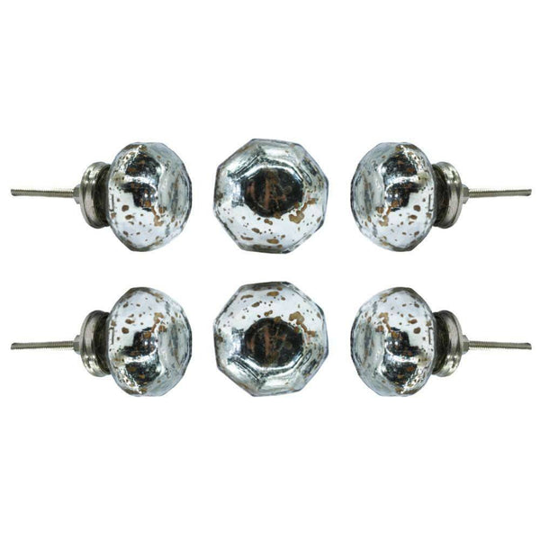 Set of Six Dorsoduro Mirror Glass Dresser Round Knob Multipack