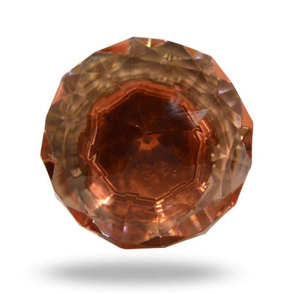 Cut Glass Mortice Knobs Dark Amber