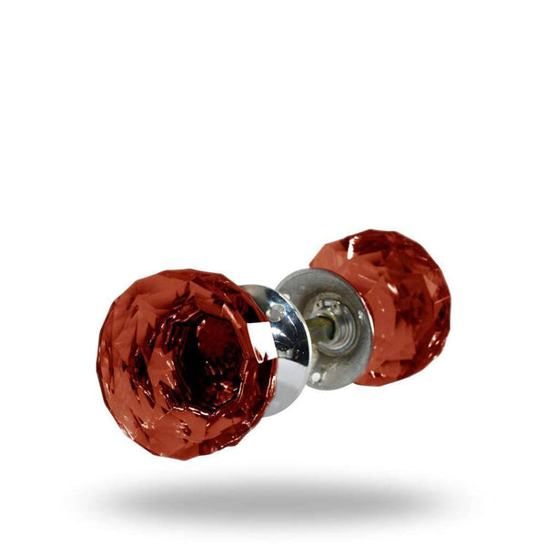 Cut Glass Mortice Knobs Dark Amber