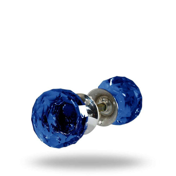 Cut Glass Mortice Knobs Dark Blue