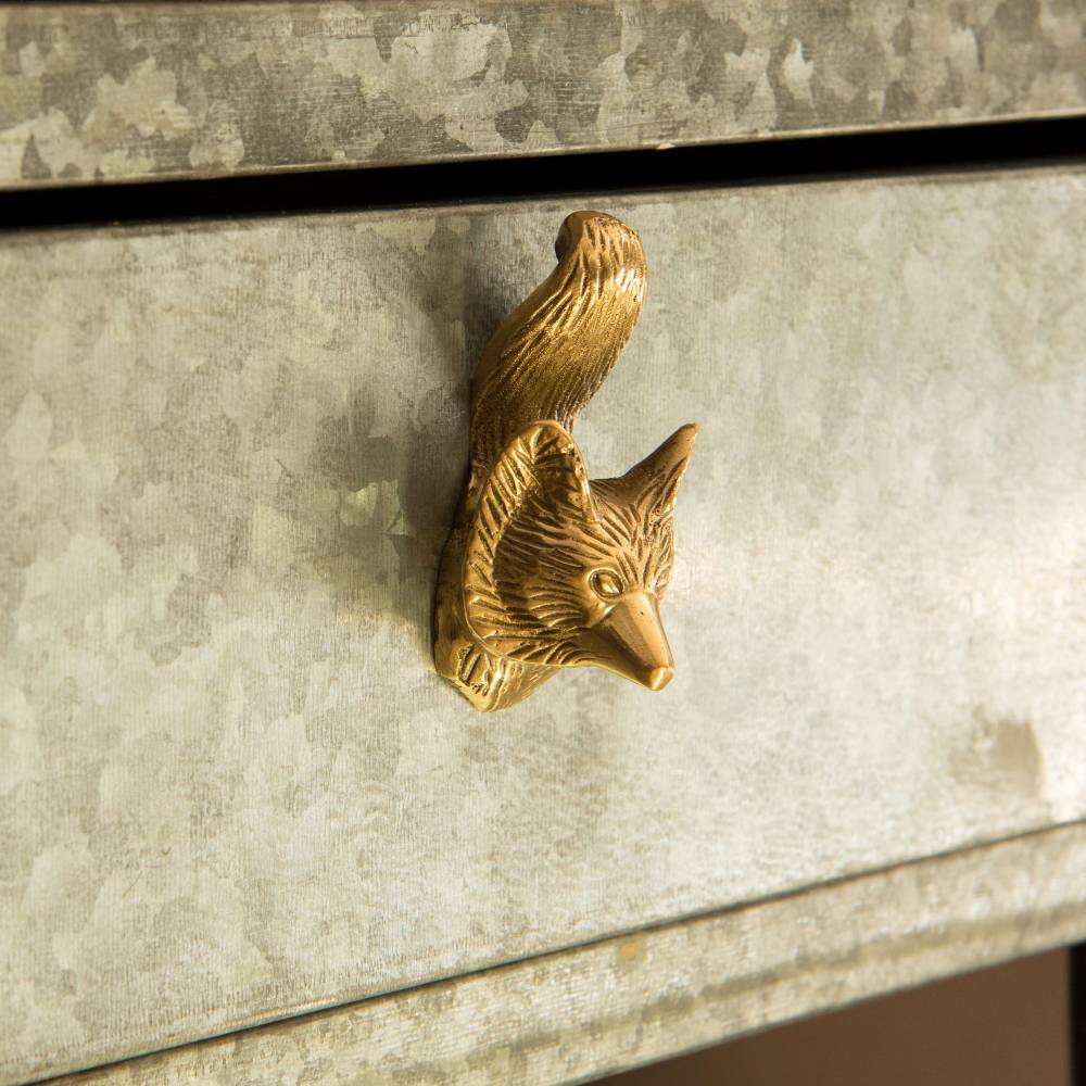 Set of Six Brass Fox Knobs Trinca Ferro