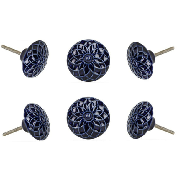 Beatriz Dark Blue Ceramic Knob