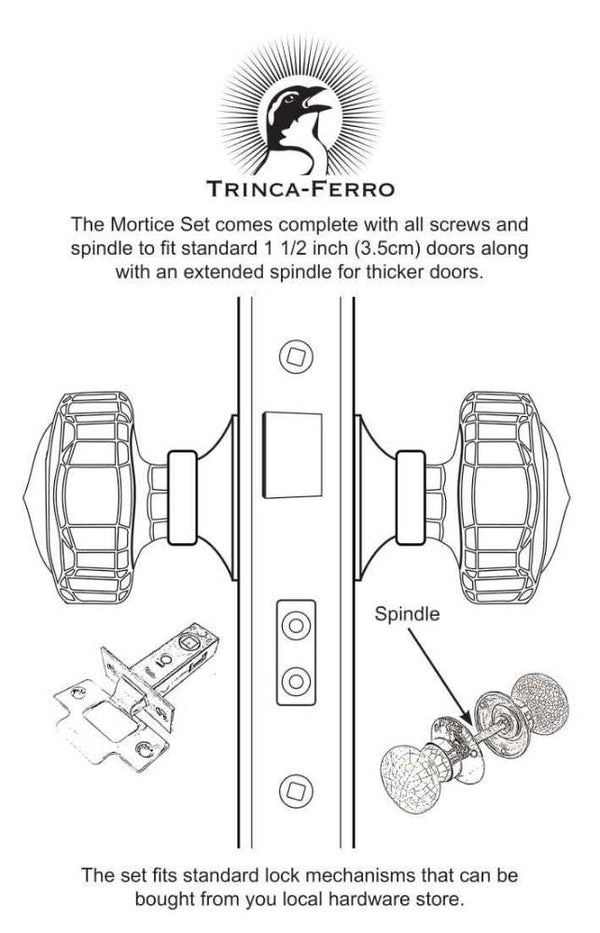 Bubble Glass Mortice Knobs Dark Green