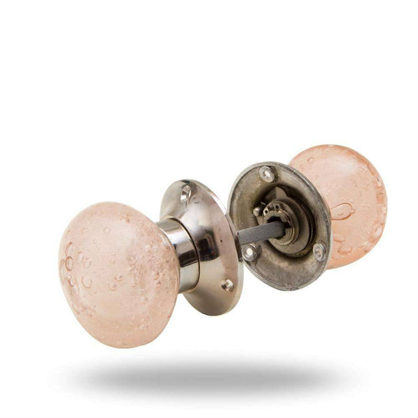 Bubble Glass Mortice Knobs Pink