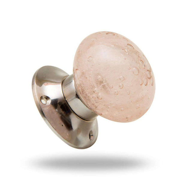 Bubble Glass Mortice Knobs Pink