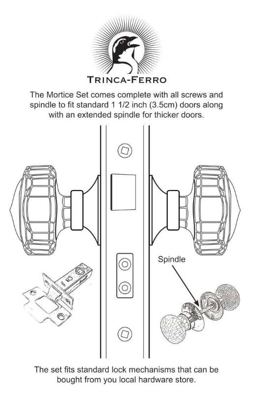 Cut Glass Mortice Knobs Clear
