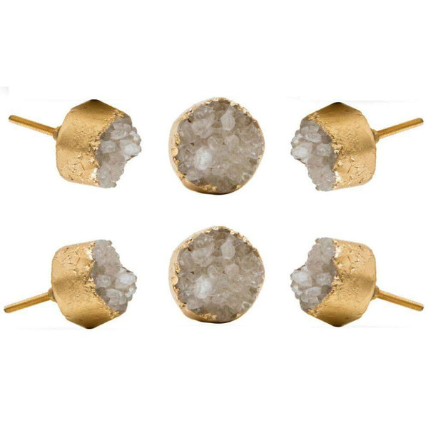 Set of Six Rhodes Crystal Round Knob Multipack