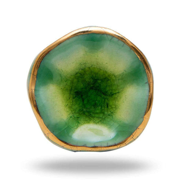 Set of Six Ceramic Jordan Novelty Knob Multipack / Finish: Light Green/Golden