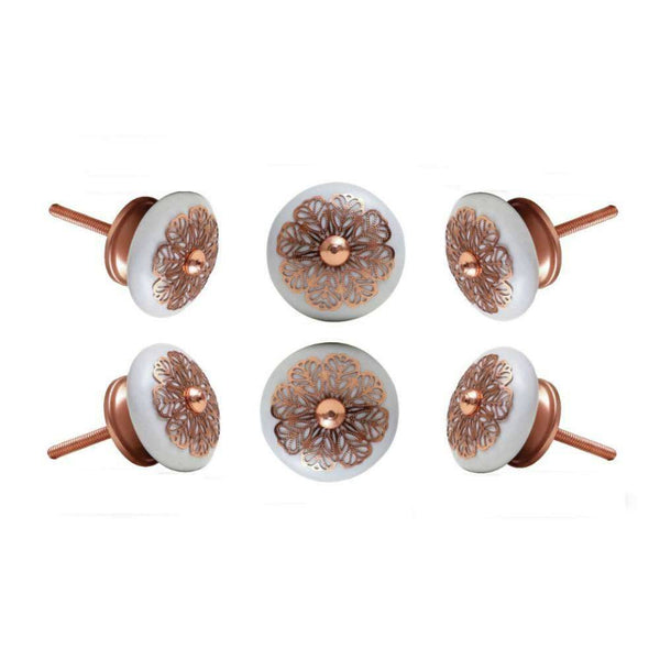 Set of Six Copper Filigree Delilah Round Knob Multipack