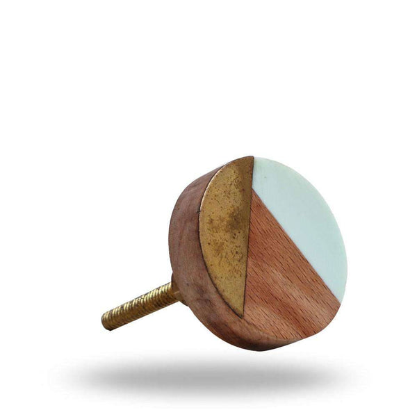 Set of Six Round Adington Knob Light Blue