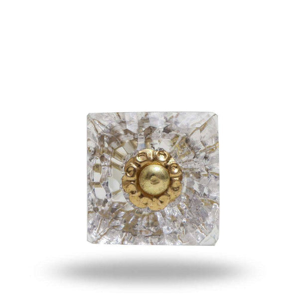 Set of Six Mammounia Glass Square Knob Multipack / Finish: Clear