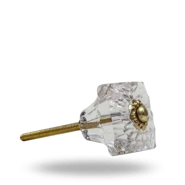 Set of Six Mammounia Glass Square Knob Multipack / Finish: Clear