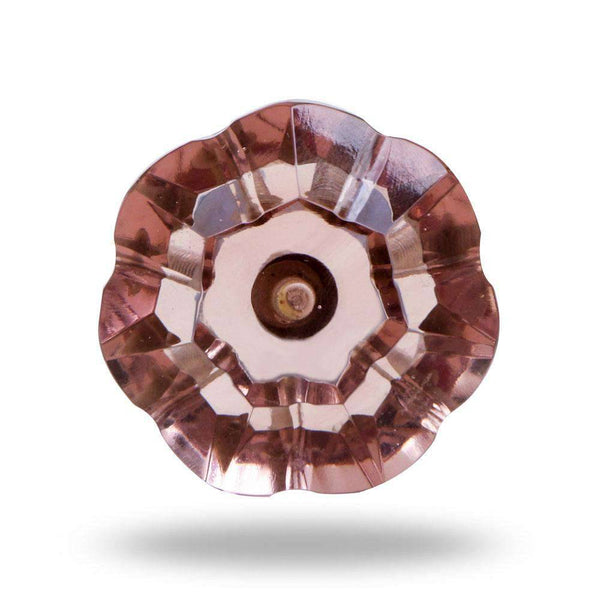 Set of Six Taos Glass Novelty Knob Multipack / Finish: Rosy Brown