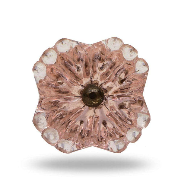 Set of Six Hobery Glass Knob Pink