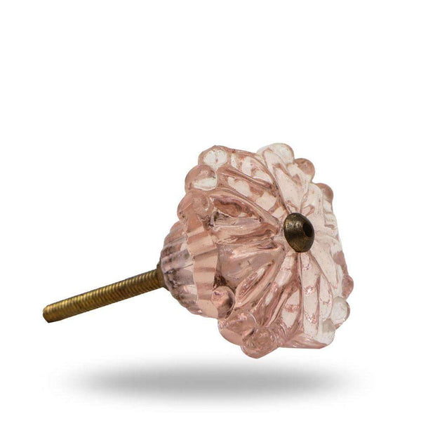 Set of Six Hobery Glass Knob Pink