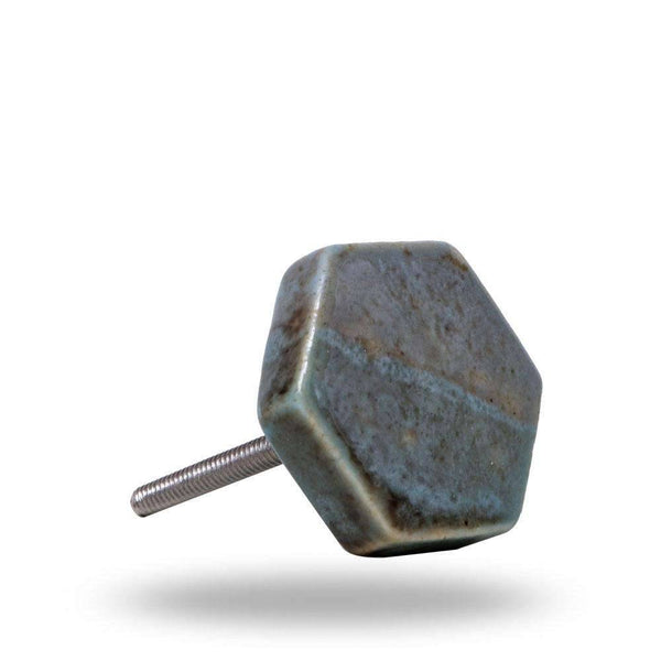 Set of 6 Ceramic Kino Knobs Blue