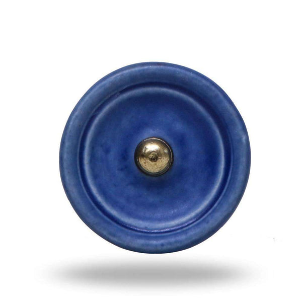 Set of 6 Ceramic Trefor Knobs Blue