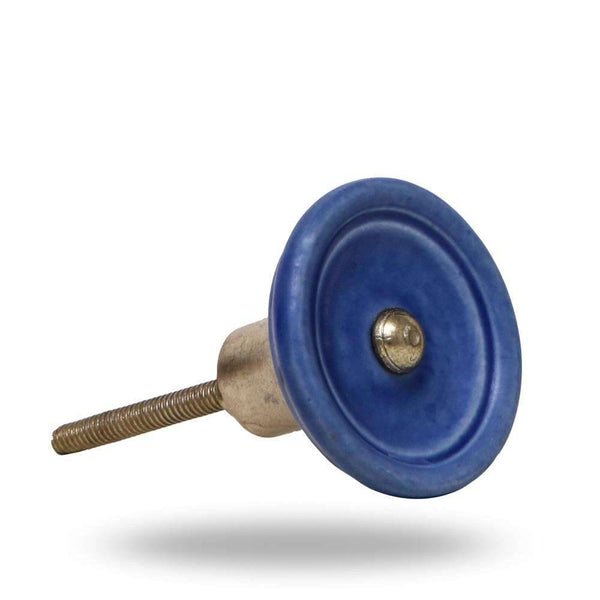 Set of 6 Ceramic Trefor Knobs Blue
