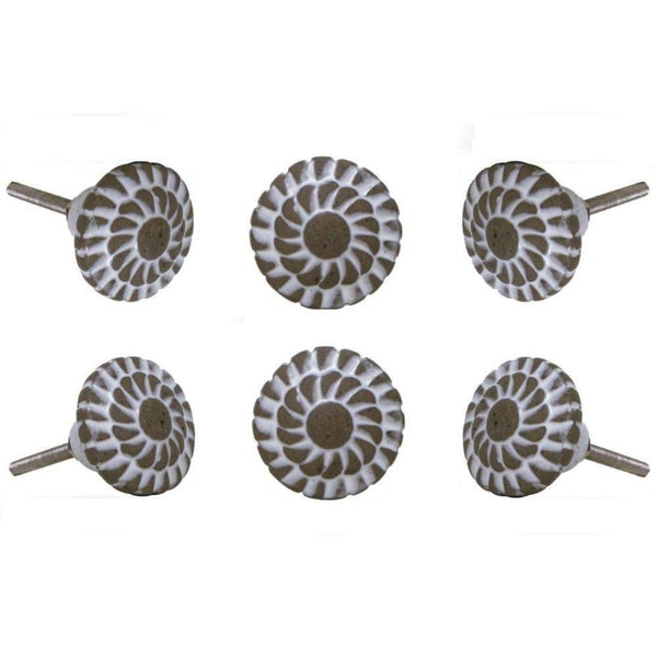 Set of six Decade Ceramic Knobs