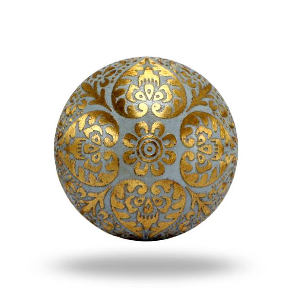 Metal Etched Mehndi Knob Grey Set of Six