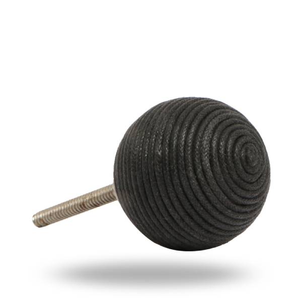 Terance Cord Spiral Knob Black Set of Six