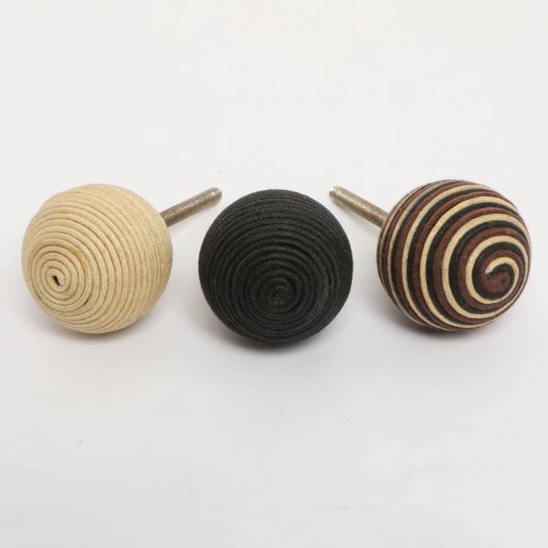 Terance Cord Spiral Knob Mixed Pattern Set of Six