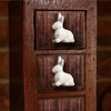 Set of One Ceramic White Rabbit Knobs