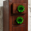 Cut Glass Mortice Knobs Dark Green