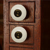 Set of Six Big Ceramic Tomato Knobs Cream Antique Finish