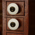 Set of Six Big Ceramic Tomato Knobs Cream Antique Finish