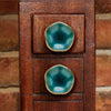 Set of Six Ceramic Jordan Novelty Knob Multipack / Finish: Turquoise/Golden