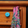Set of Six Glass Jones Cupboard Round Knob Multipack / Finish: Turquoise