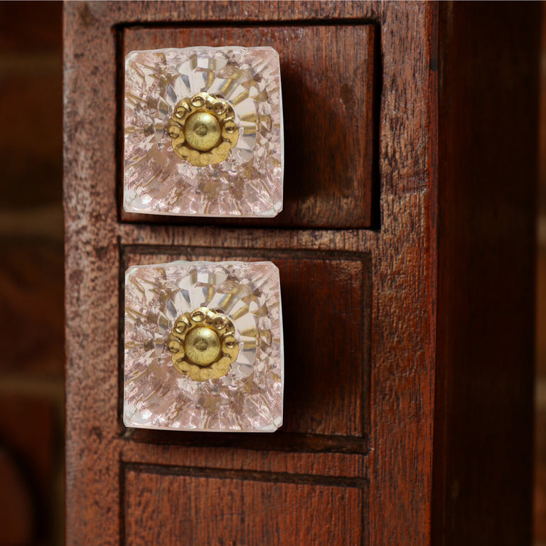 Buy Mammounia Glass Square Knobs Light Pink Trinca Ferro