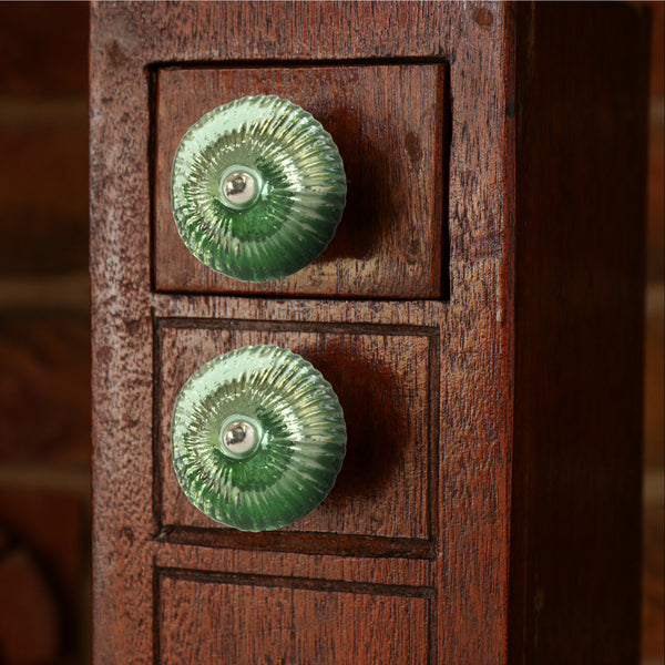 Ribbed Glass Round Knobs