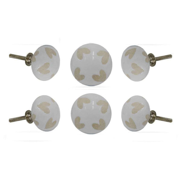 Set of Six Love Out Ceramic Round Knob Multipack