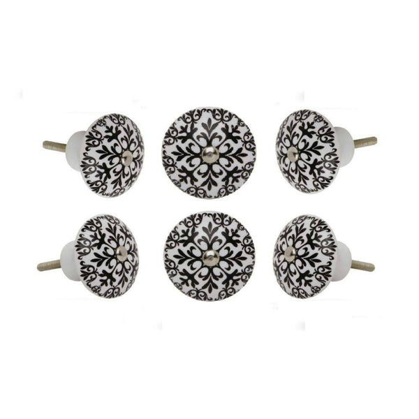 Set of Six Ceramic Morocco Round Knob Multipack