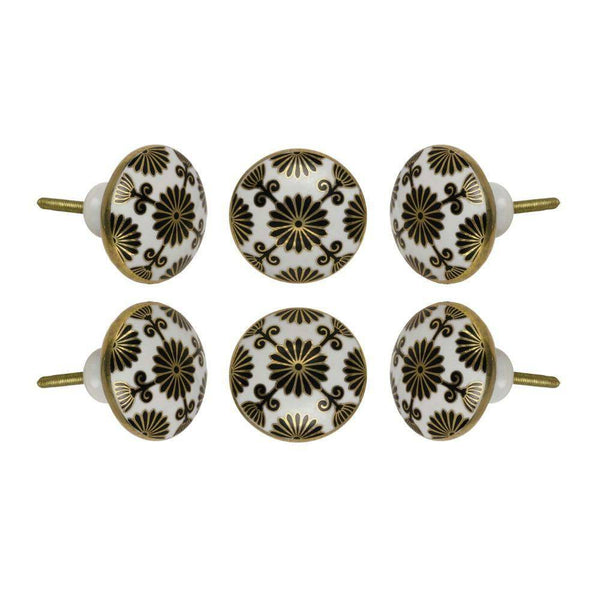 Set of Six Ceramic Tunis Cabinet Round Knob Multipack