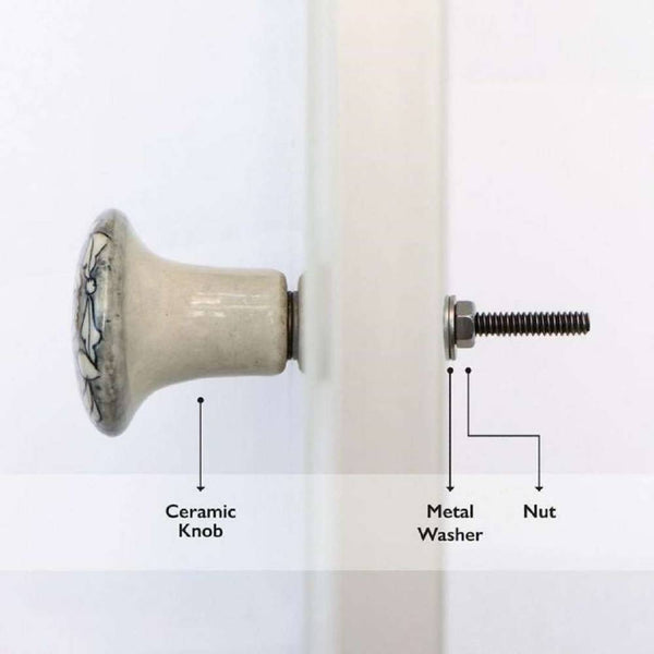 Set of 6 Ceramic Dove Knobs