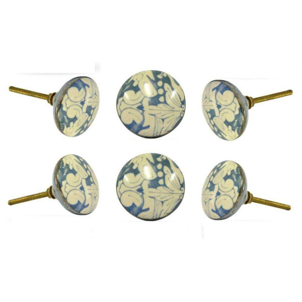 Set of Six Ceramic Saint Nicolas Round Knob Multipack