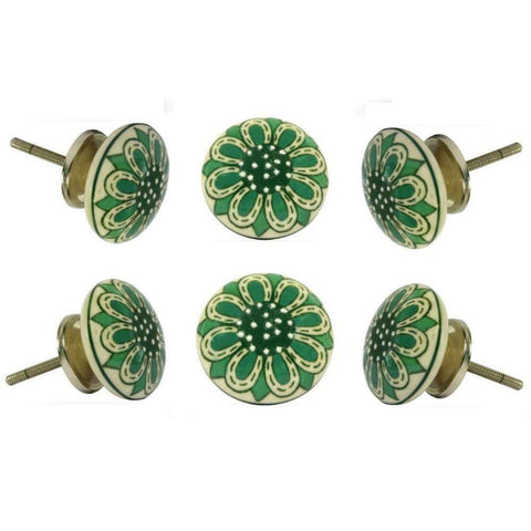Set of Six Ceramic Herne Knobs