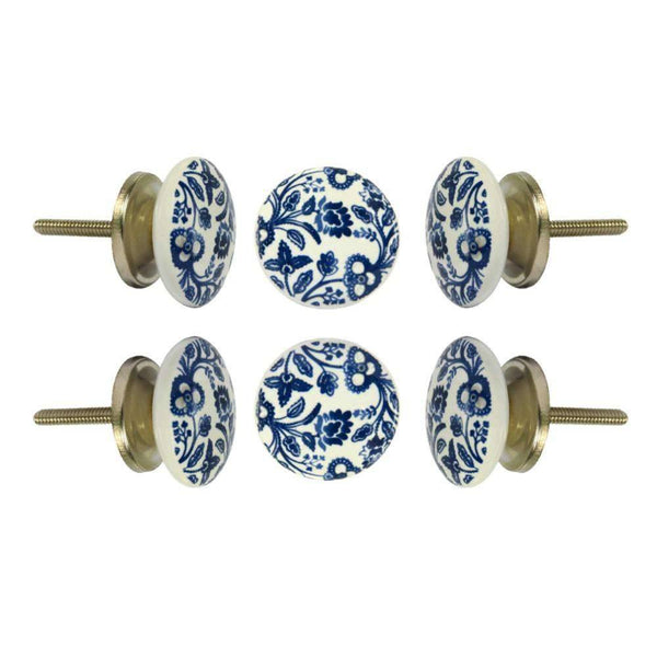 Set of Six Ceramic Beckenham Round Knob Multipack