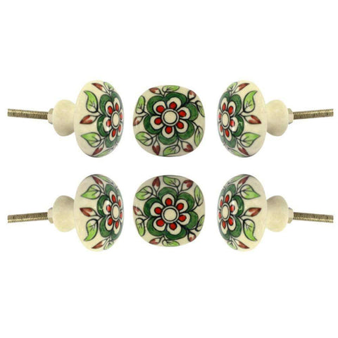 Set of Six Ceramic Escorial Cupboard Novelty Knob Multipack