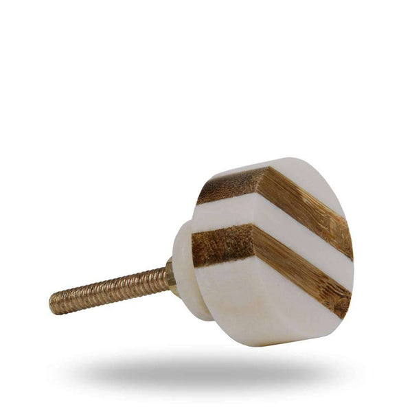 Set of Six Striped Bone Round Knob Multipack