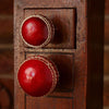 Set of Six Leather Cricket Ball Knobs Large